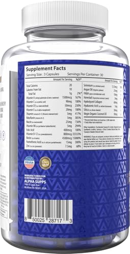 Cápsulas para cabello piel y uñas Alpha Supps para mujeres