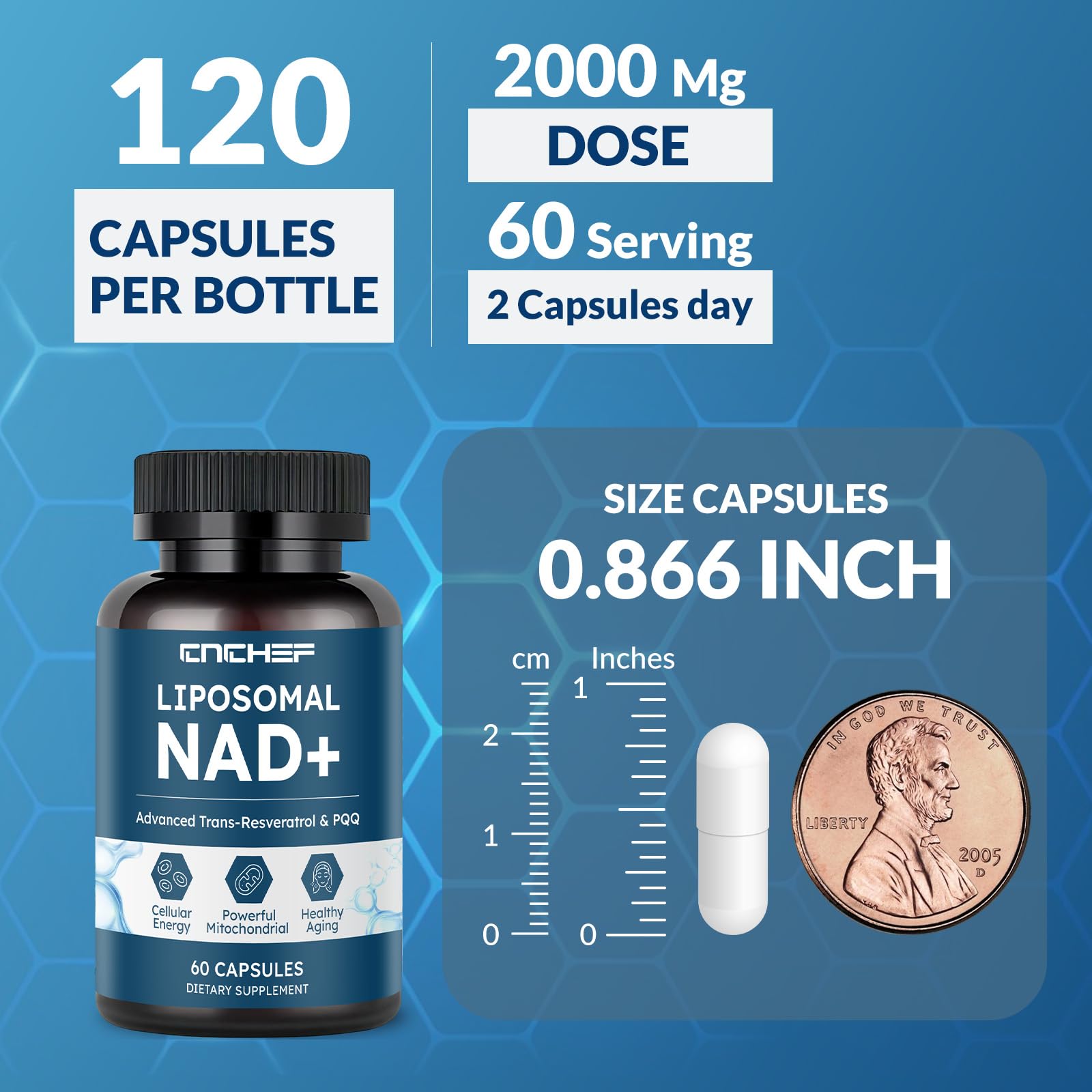 Cápsulas CNCHEF con Nicotinamida Ribósido y antioxidantes