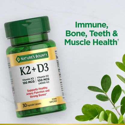 Cápsulas de D3 y K2 para salud inmune