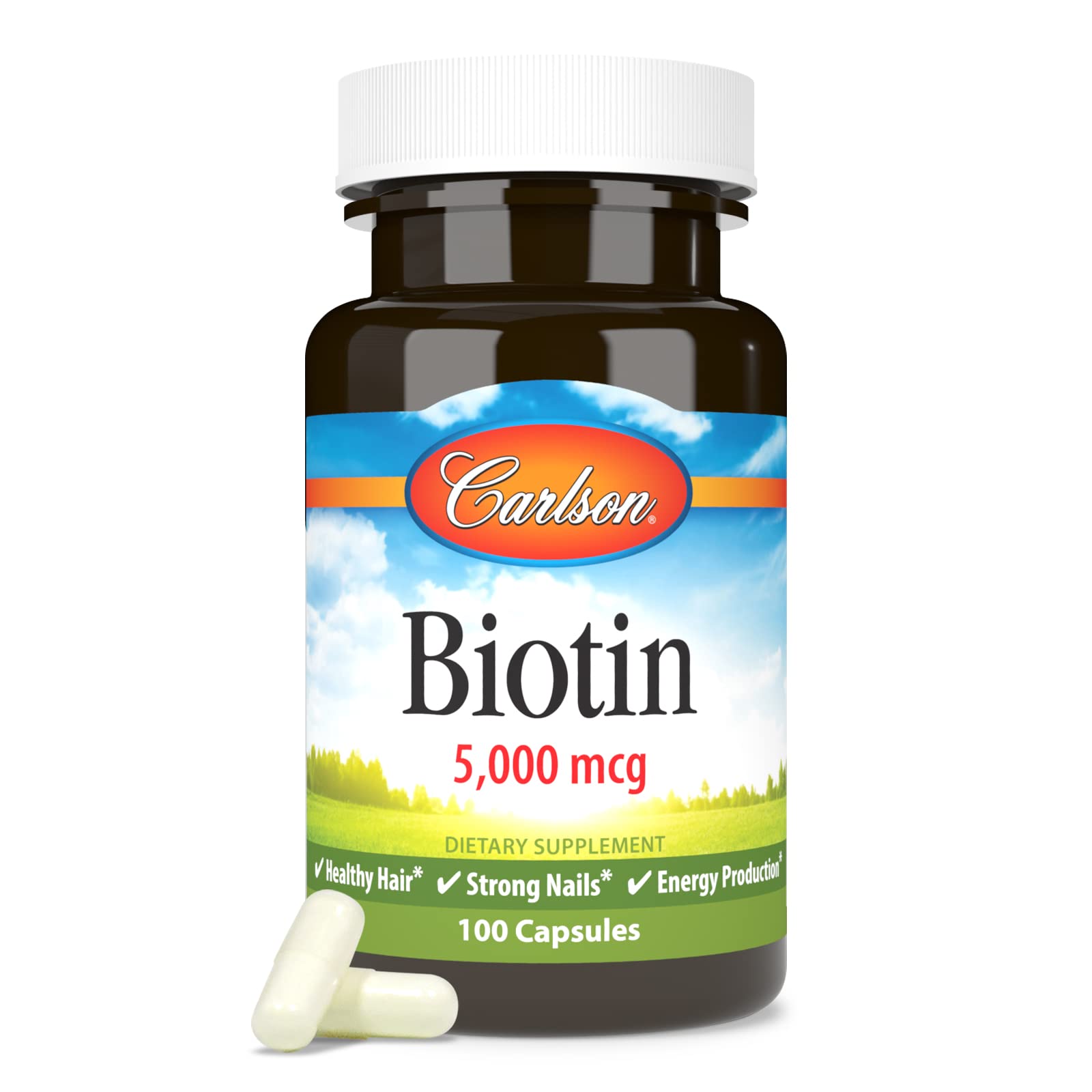 capsulas de biotina con botella