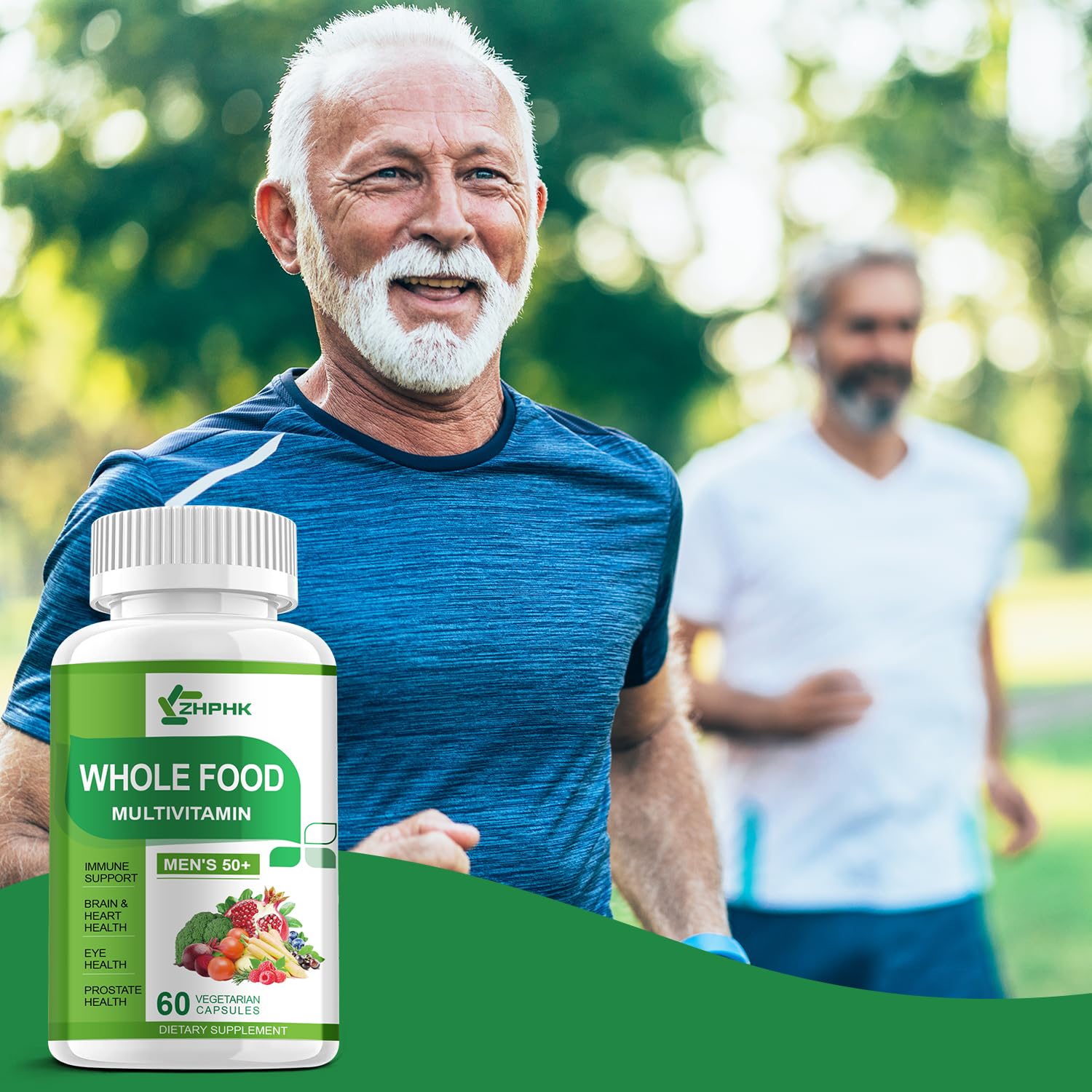 Cápsulas fácilmente digeribles de multivitaminas whole food.