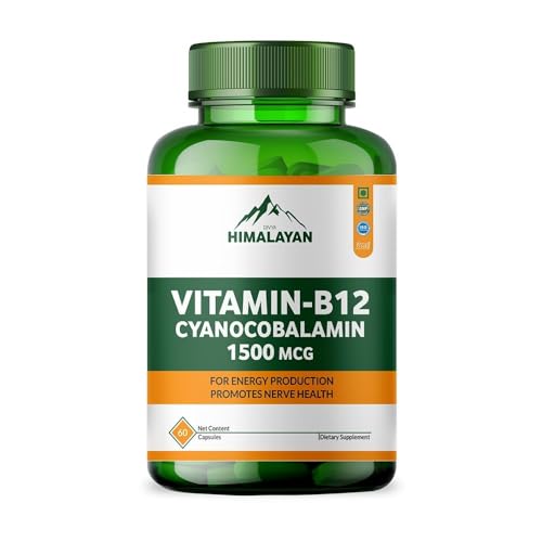 Cápsulas Divya Himalayan vitamina B12 metilcobalamina 60 unidades