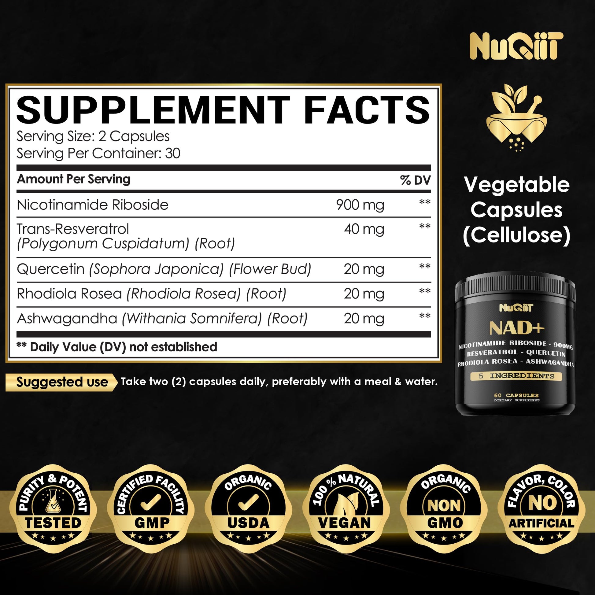 Cápsulas para envejecimiento saludable NUQIIT NAD+