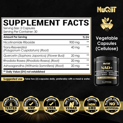 Cápsulas para envejecimiento saludable NUQIIT NAD+