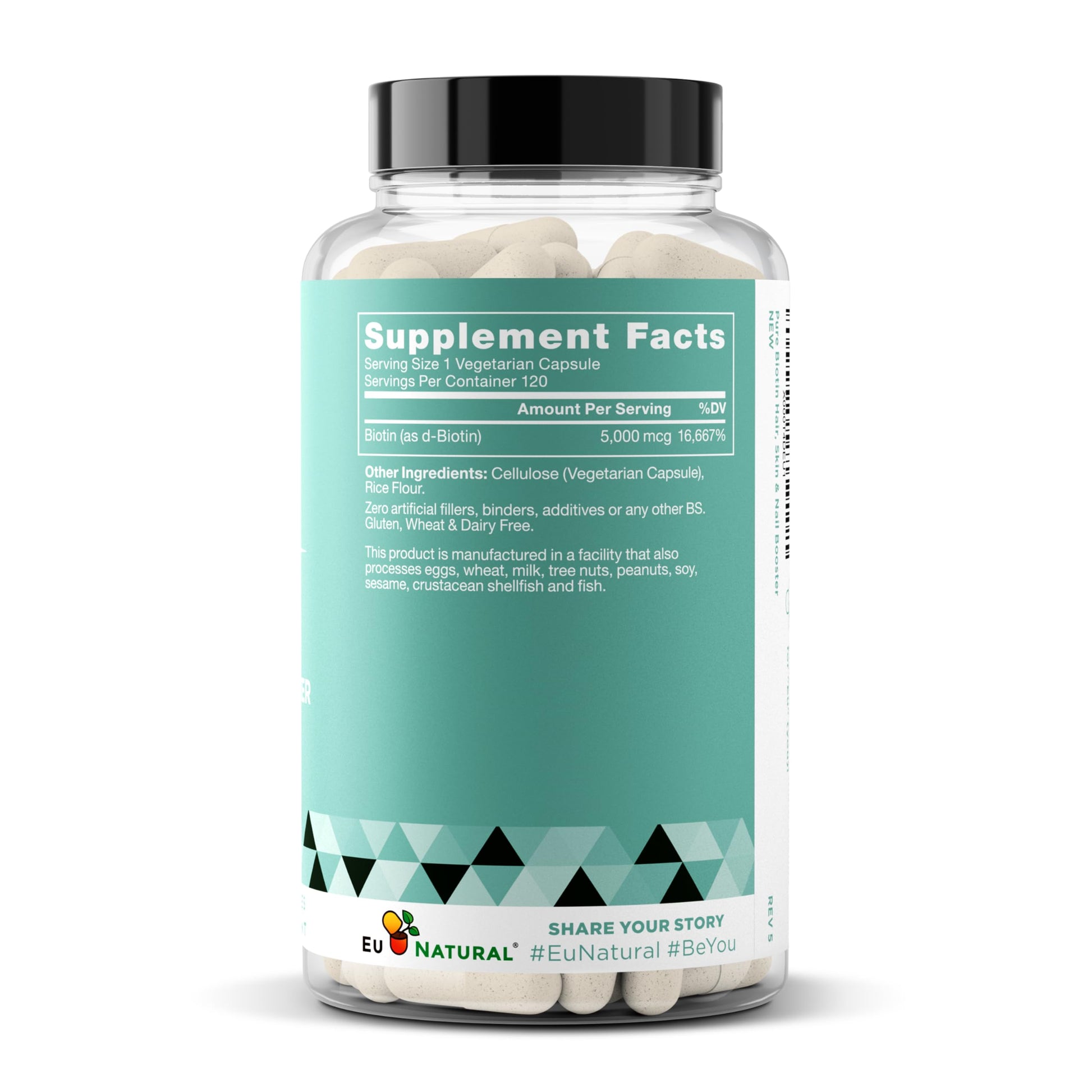 Cápsulas Eu Natural biotina 5000mcg para salud capilar y piel