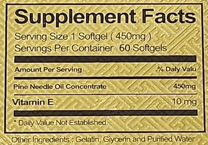 Cápsulas extracto natural de aguja de pino para consumo diario