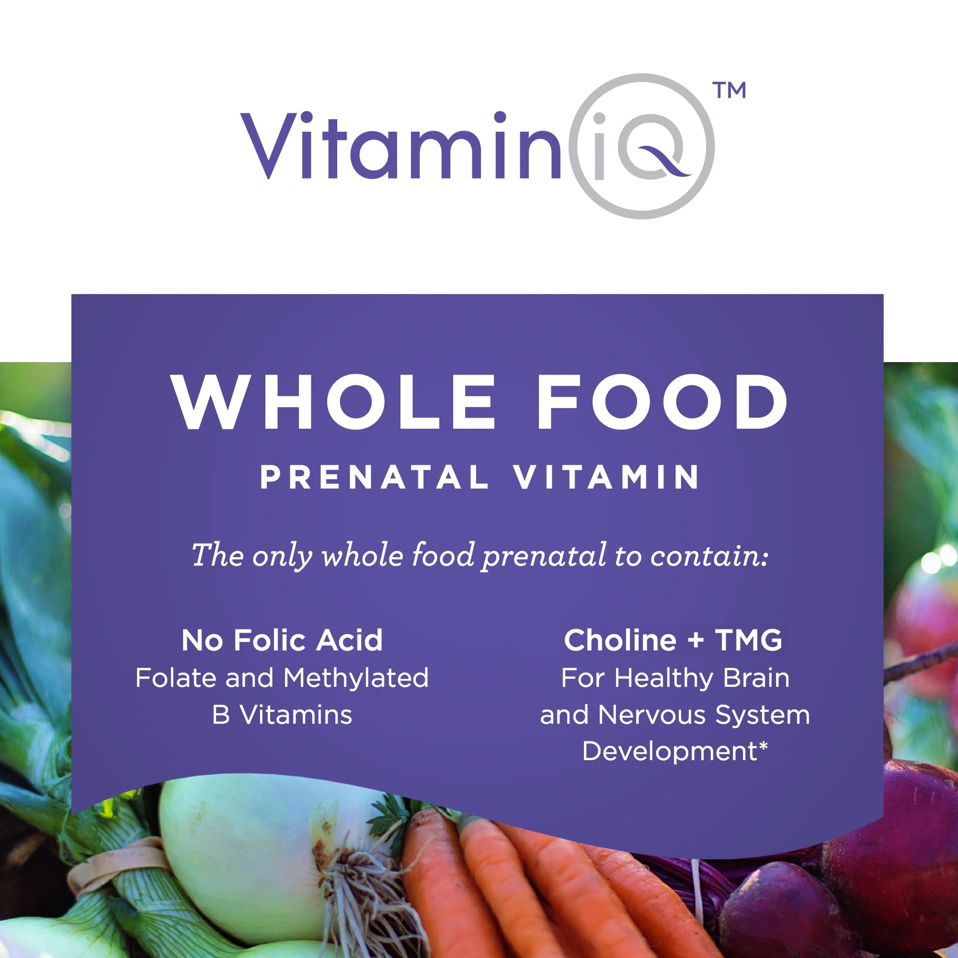 Cápsulas fáciles de tragar vitaminas prenatales VitaminIQ