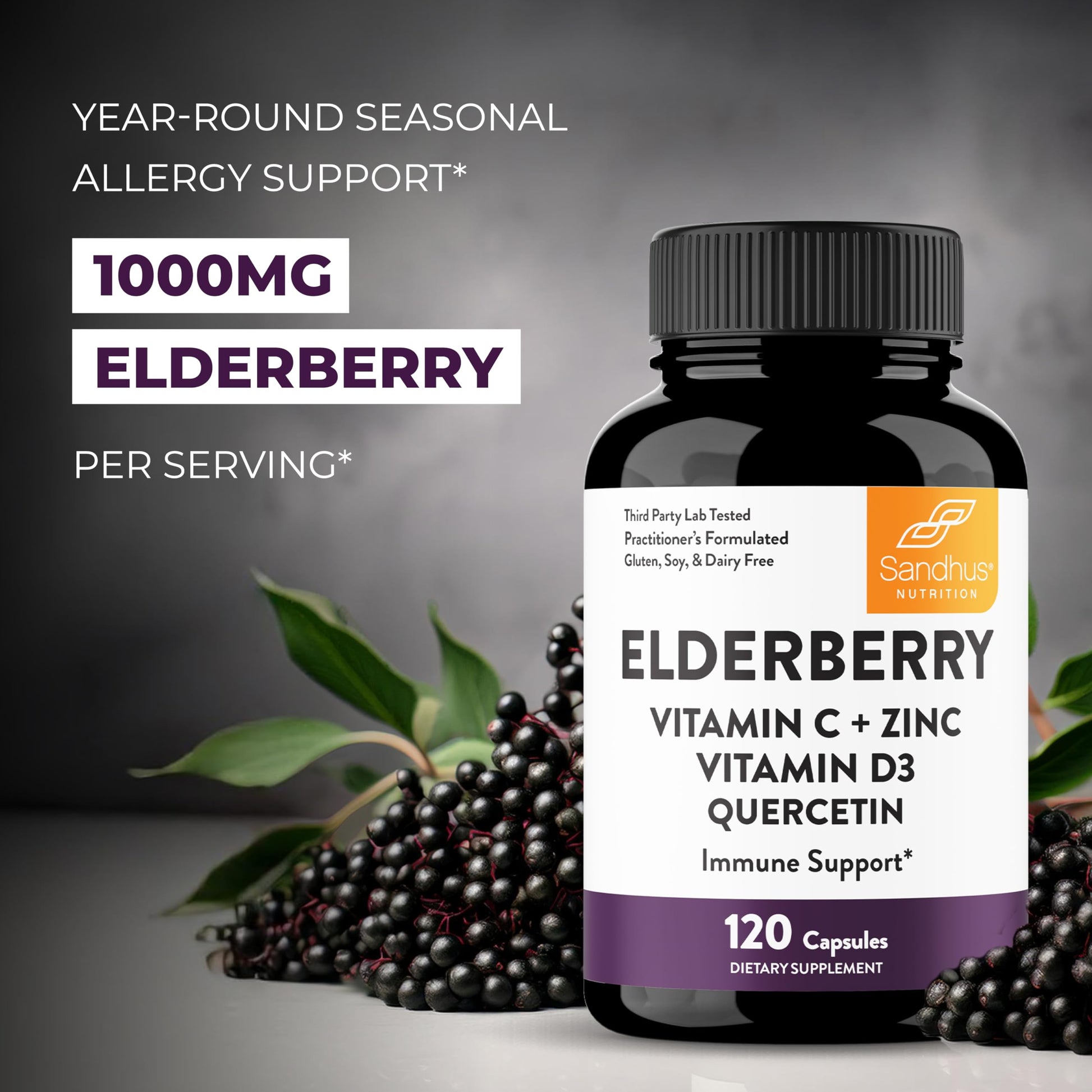 Cápsulas fáciles de tragar elderberry con vitamina d3 zinc