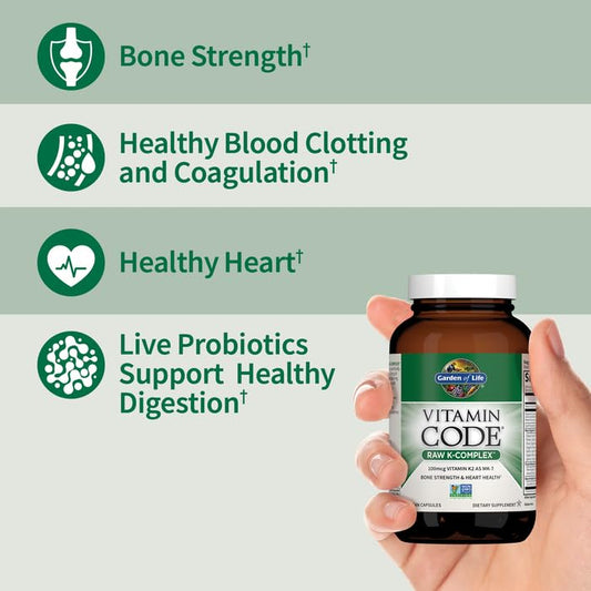 Cápsulas Garden of Life vitamina k complejo para fortaleza ósea