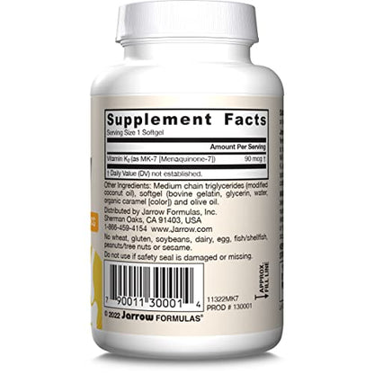 Cápsulas gel Jarrow Formulas MK-7 vitamina K2 90 mcg