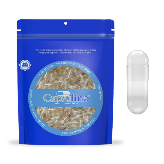 Cápsulas de gelatina tamaño 1 en paquete azul