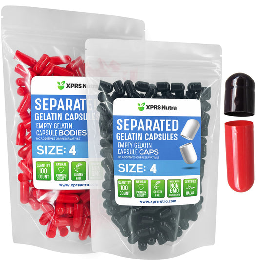 cápsulas de gelatina vacío tamaño 4 negro y rojo