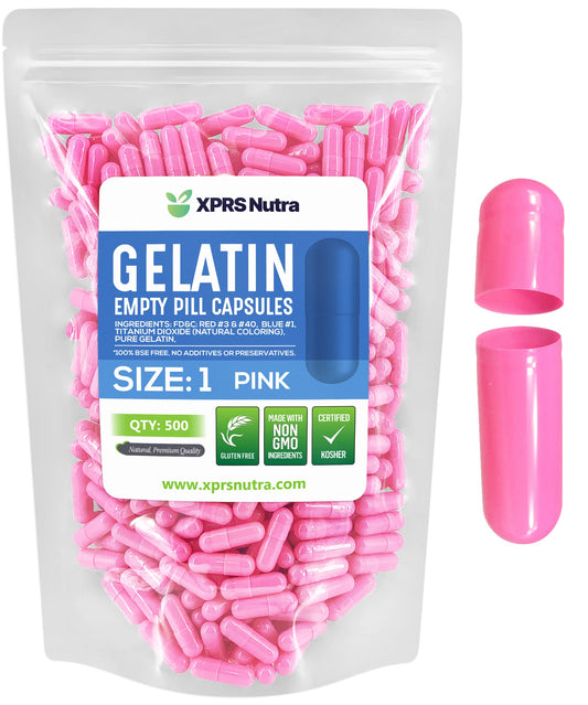 cápsulas de gelatina vacías tamaño 1 color rosa