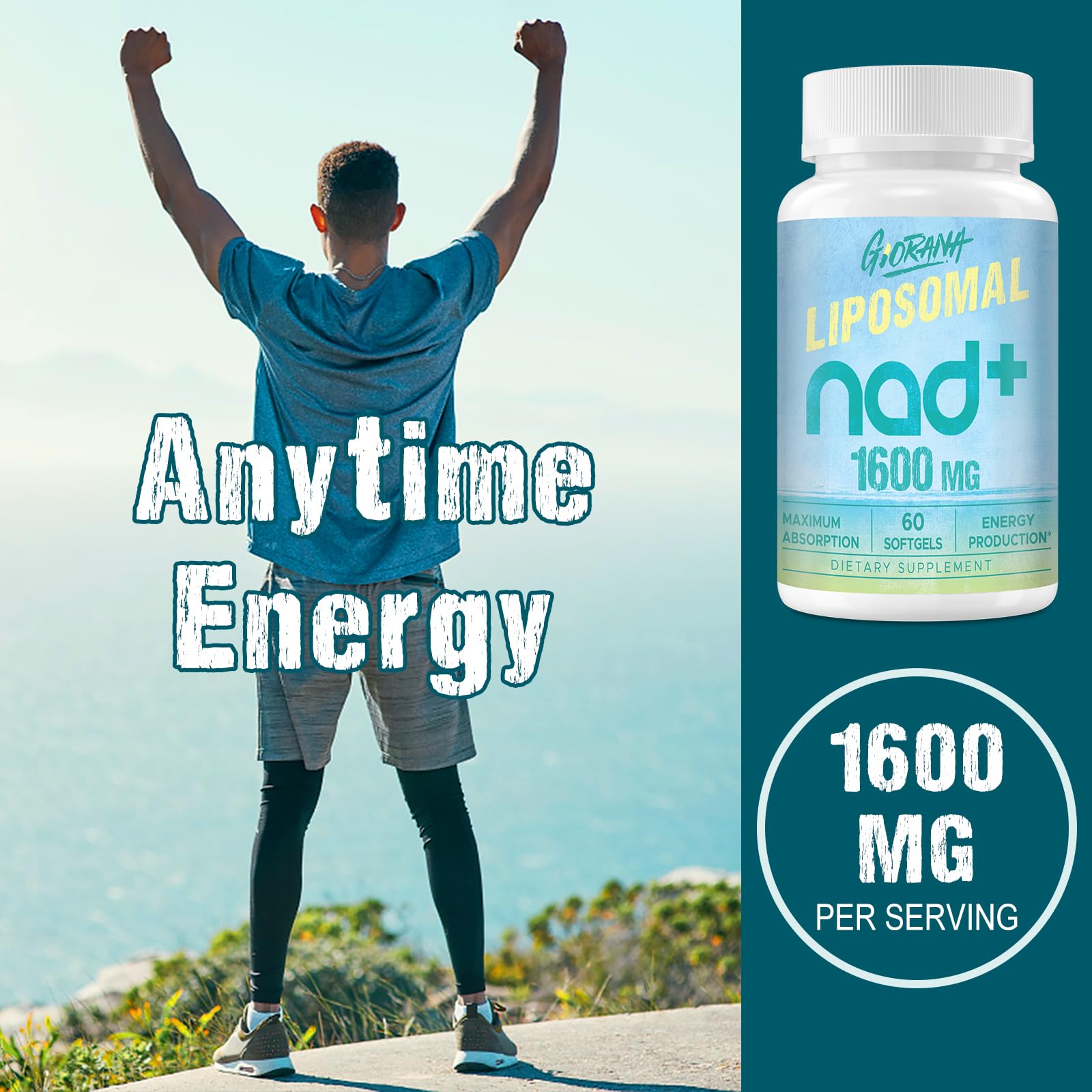 Cápsulas Giorana liposomal NAD+ soporte energía longevidad