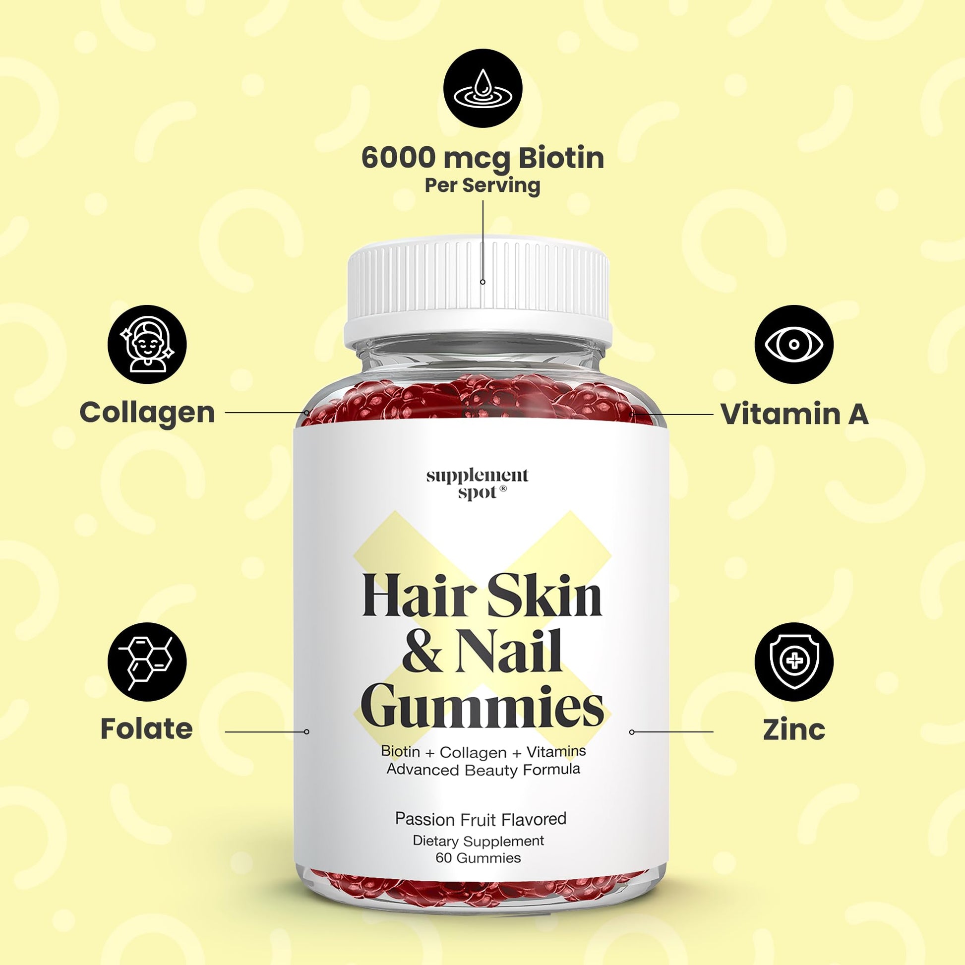 cápsulas gomitas supplement spot para cabello piel uñas