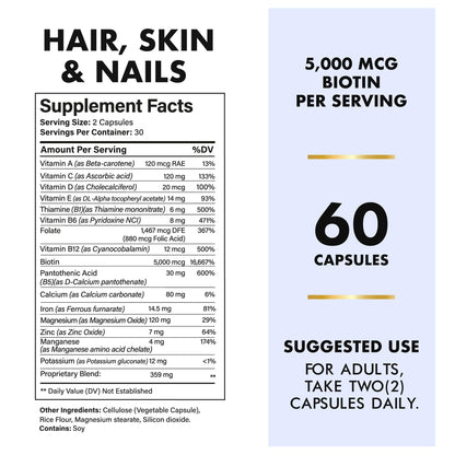 Cápsulas Hair Shield vitaminas con calcio y zinc para uñas