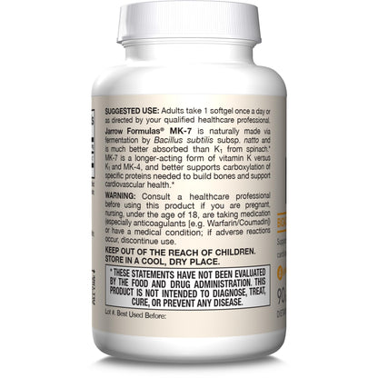 Cápsulas jarrow formulas vit k2 mk-7 90 dosis