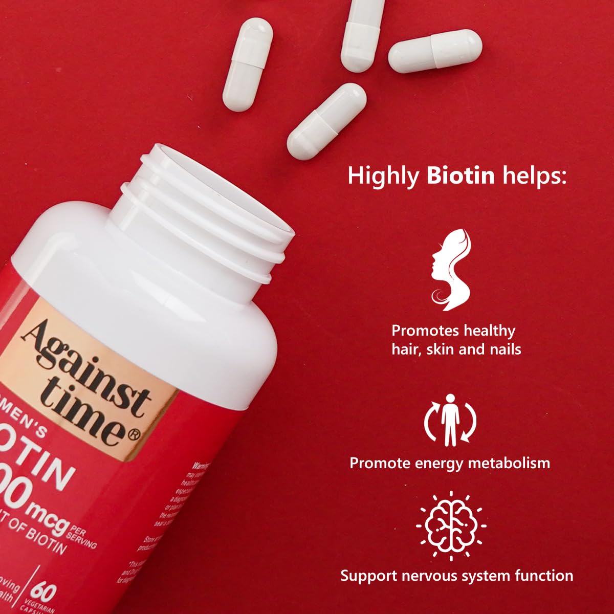 Cápsulas liberación rápida biotina 12000 mcg