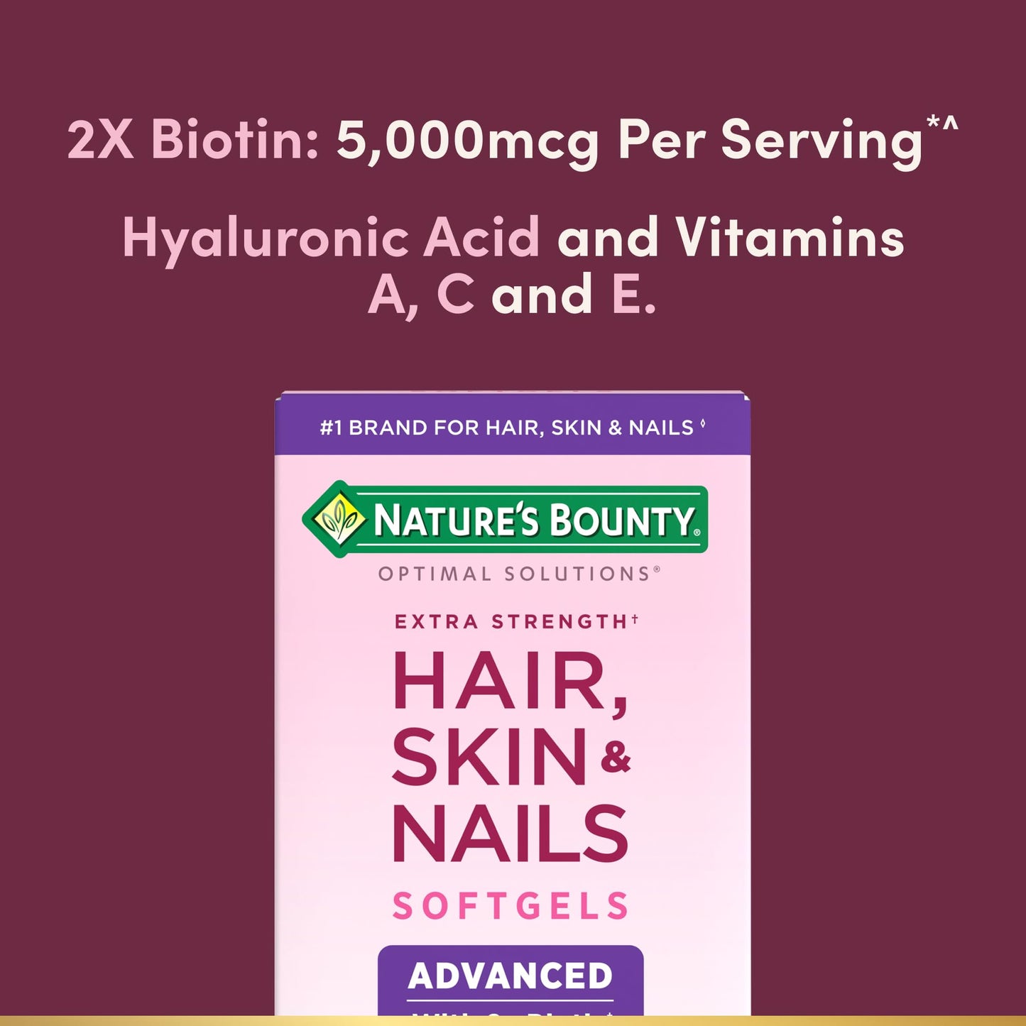 Cápsulas liberación rápida Nature's Bounty para cabello