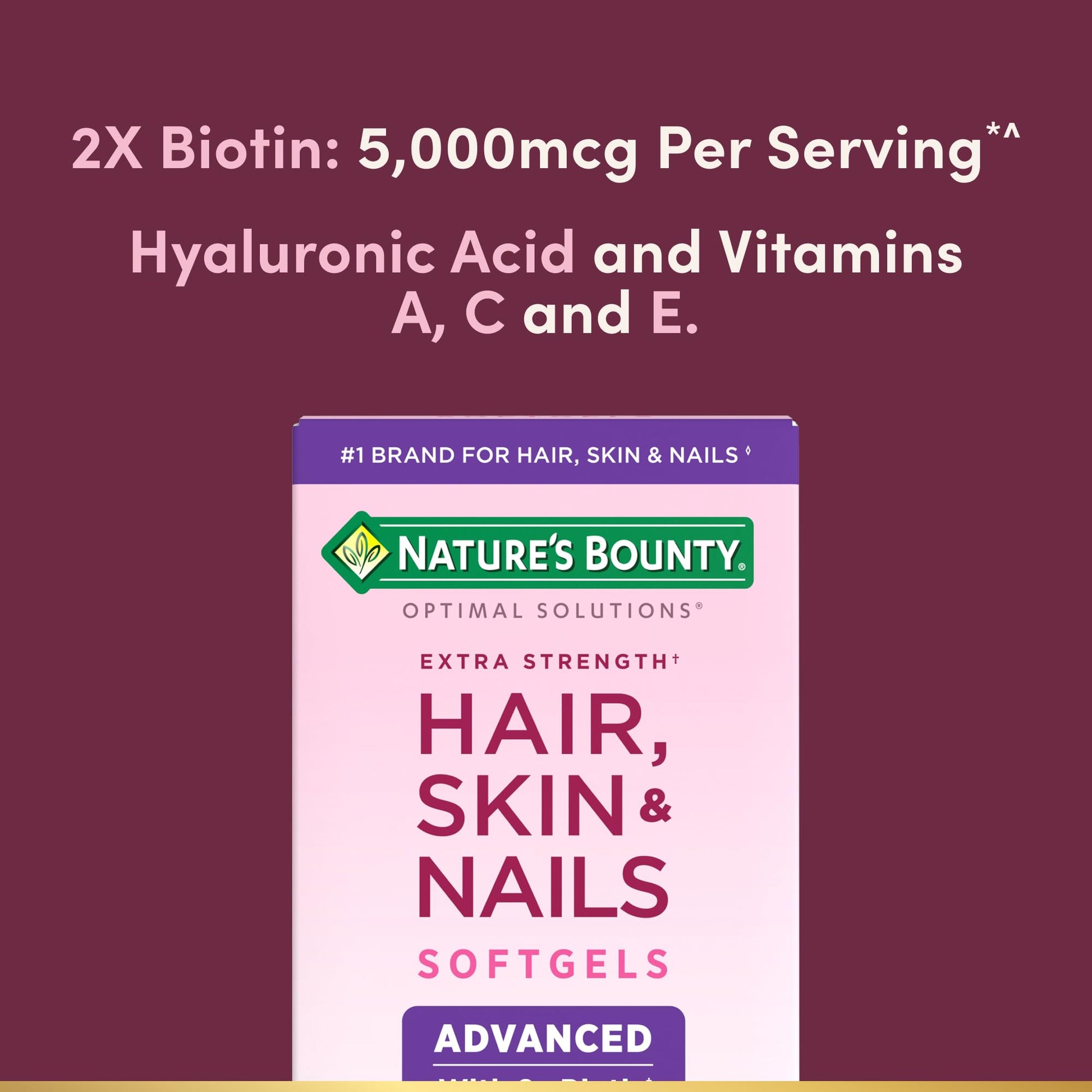 Cápsulas liberación rápida Nature's Bounty para cabello