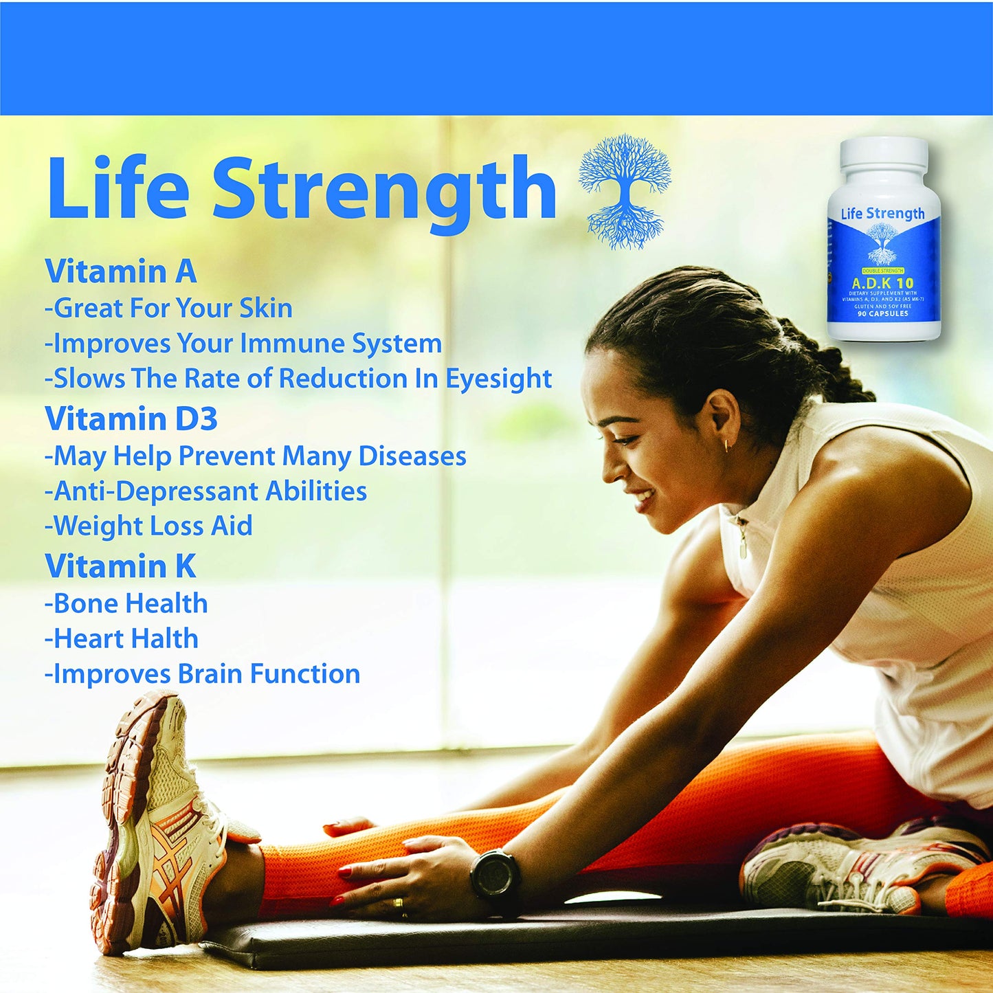 Cápsulas de LifeStrength ADK 10 para salud ósea