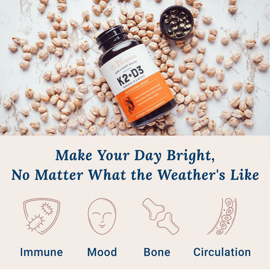 Cápsulas Live Conscious vitamina k2 y d3 para salud ósea