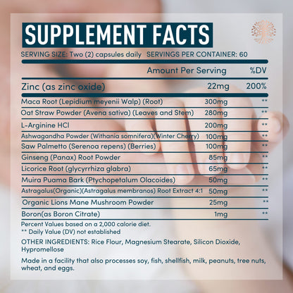Cápsulas de maca para fertilidad masculina WINDSOR BOTANICALS