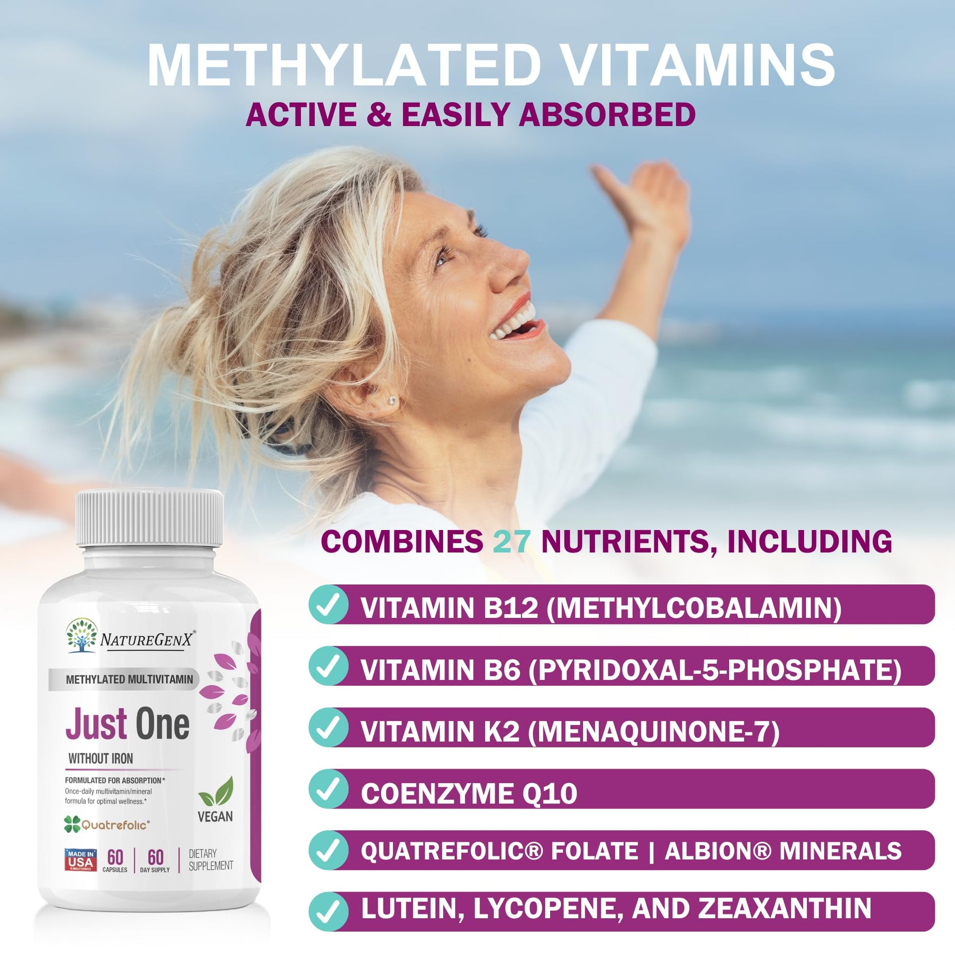 Cápsulas de Metil B12 y Metilfolato NatureGenX