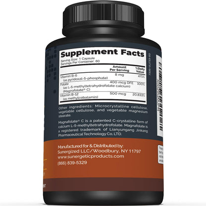 Cápsulas con metil folato Sunergetic 400 mcg