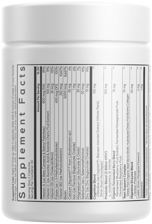 Cápsulas multivitamínicas para adolescentes Codeage