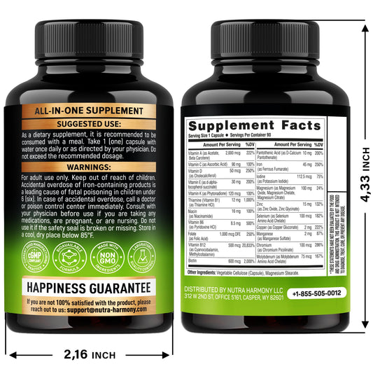 Cápsulas multivitamínicas bariátricas junto a gotas de nutrientes