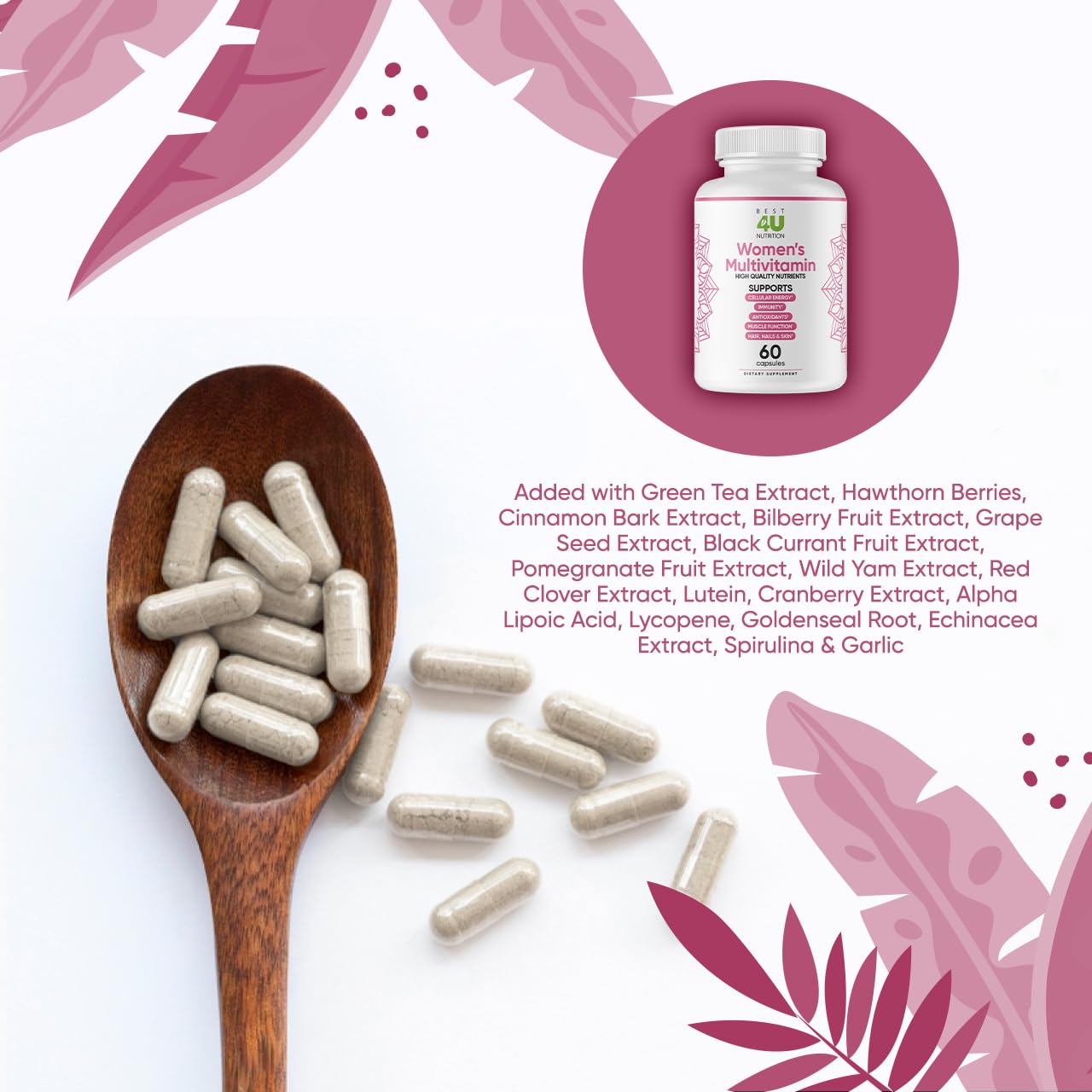 Cápsulas multivitamínicas en cuchara 