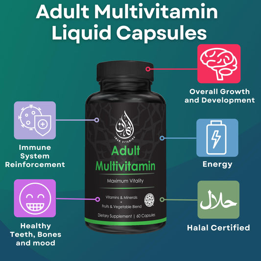 Cápsulas multivitamínicas Halal líquido Iman Vitamins