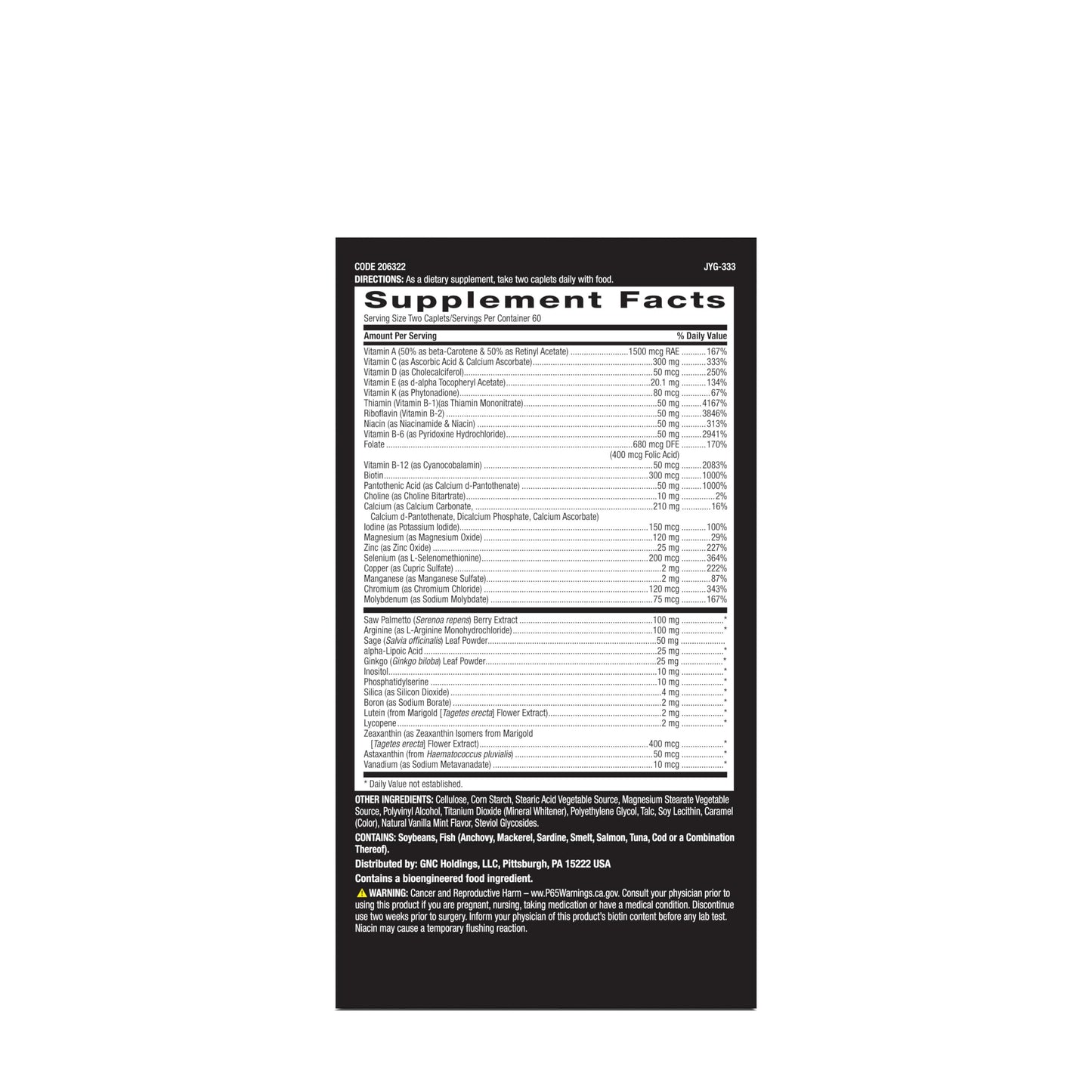 Cápsulas de multivitamínico GNC Mega Men 50 Plus