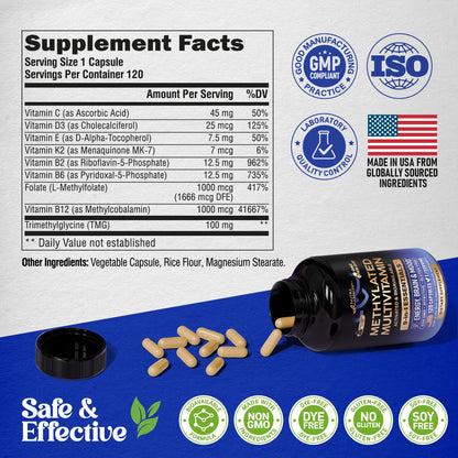 Cápsulas de multivitamínico metilado