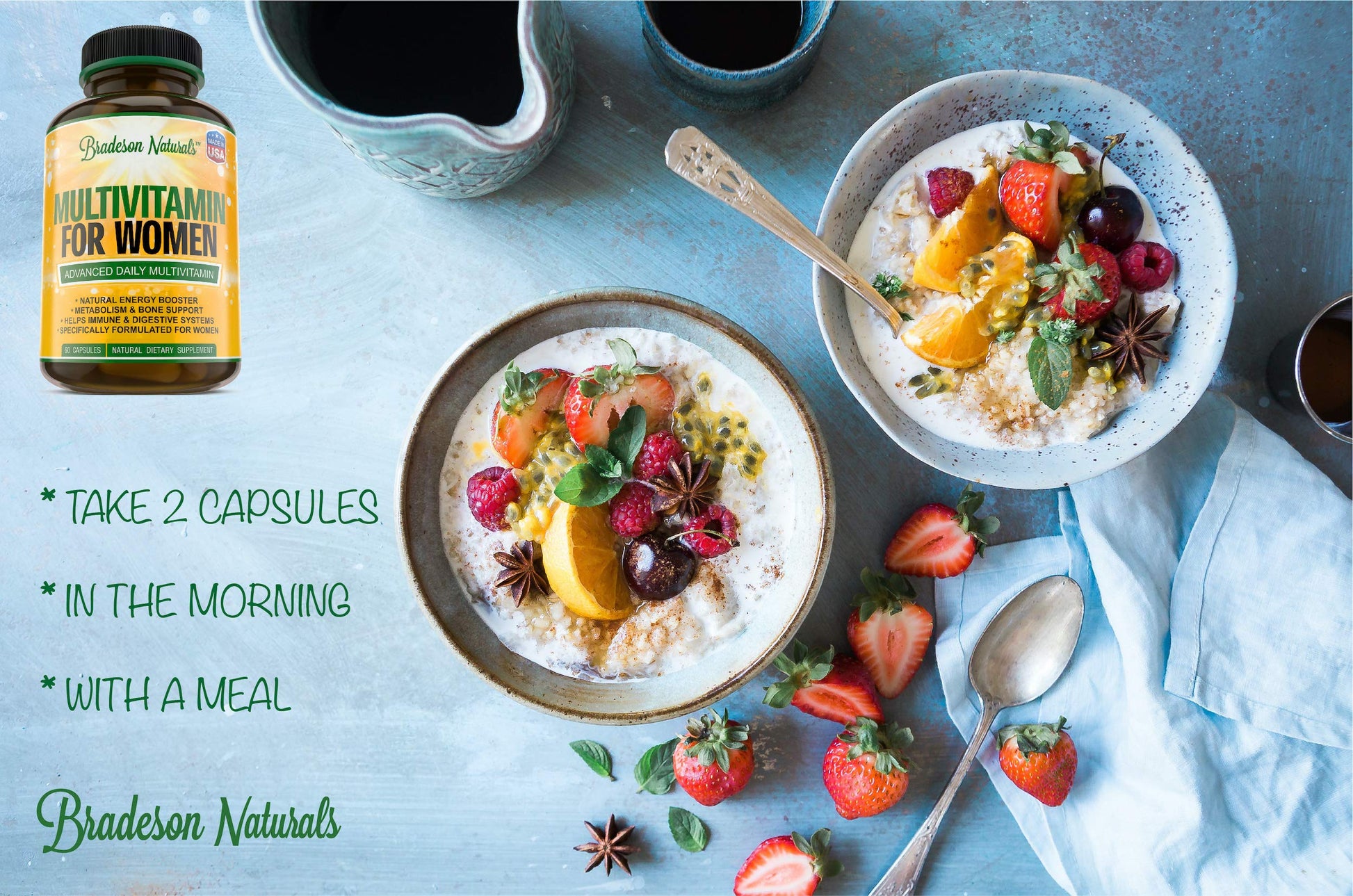 Cápsulas de vitaminas multivitamínico para mujeres
