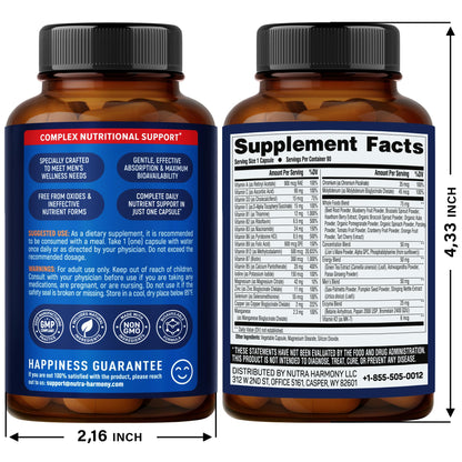 Cápsulas multivitamínico Nutraharmony metilado para hombres