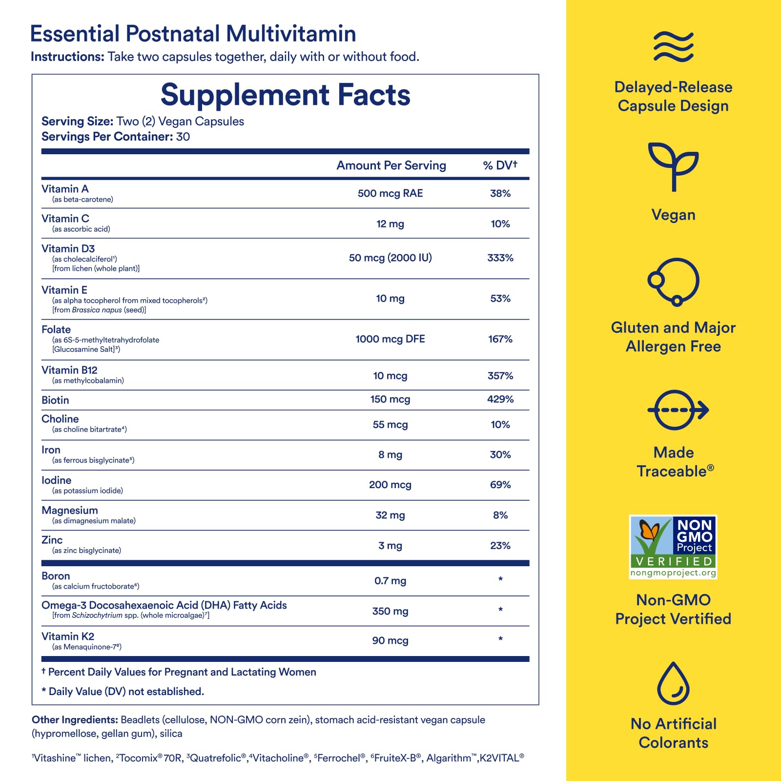 Cápsulas de multivitamínico Ritual Essential para posparto