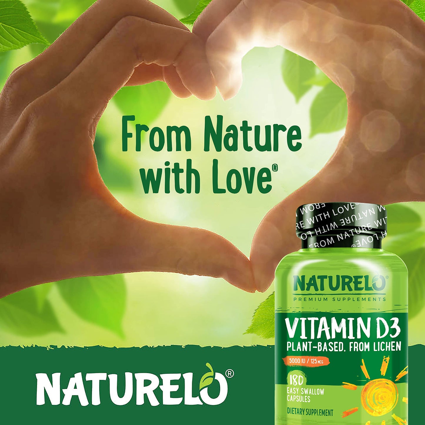 Cápsulas naturales vitamina D3 alta potencia NATURELO