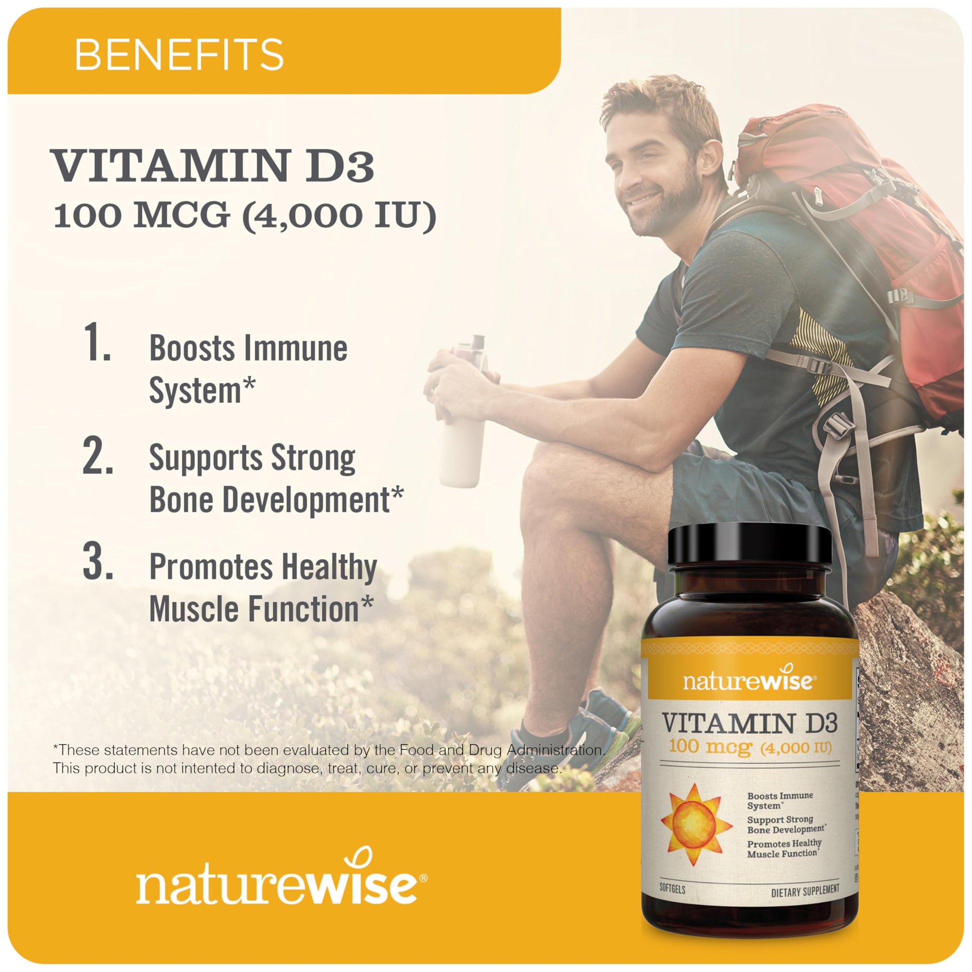 Cápsulas NatureWise vitamina D3 aceite oliva orgánico