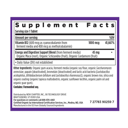 Cápsulas New Chapter vitamina b12 fermentada mejor absorción