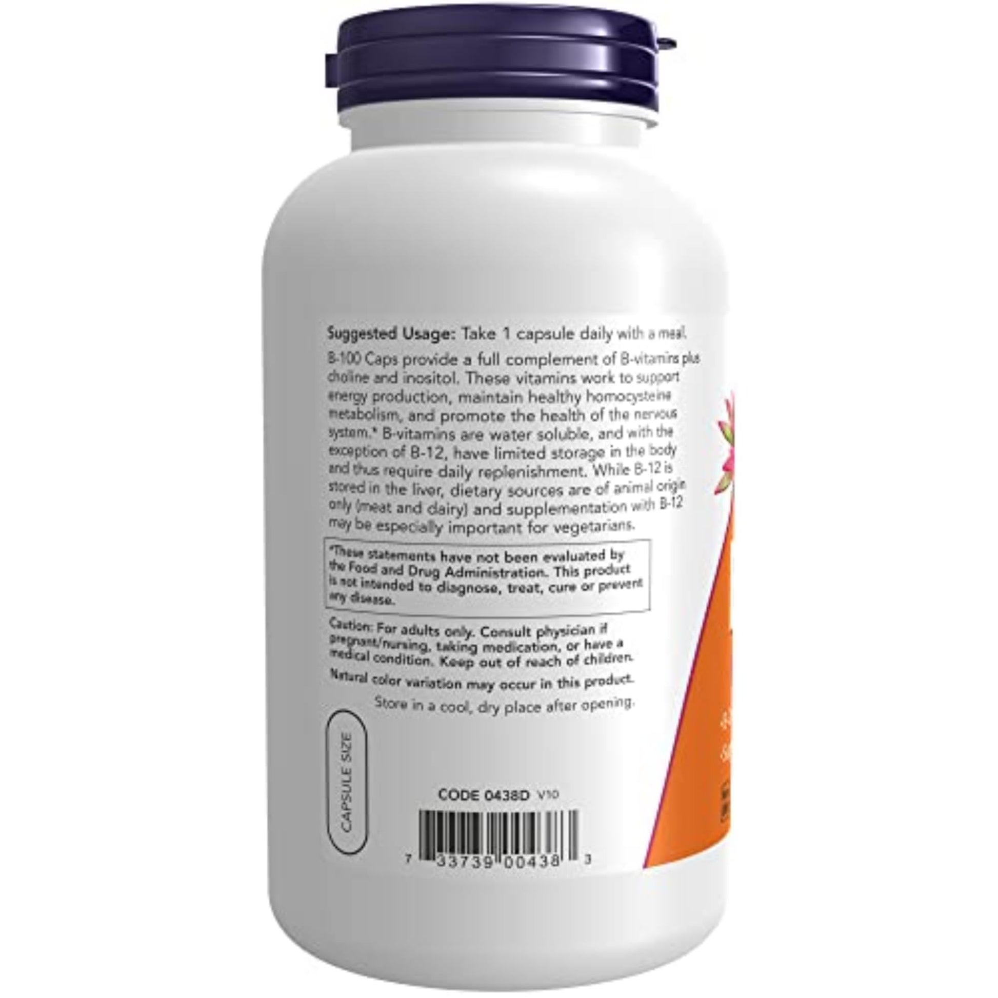 Cápsulas NOW vitamina B-100 para sistema nervioso