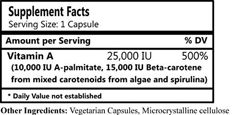 Cápsulas Nutra-A Plus vitamina A y beta-caroteno Vegetarianas