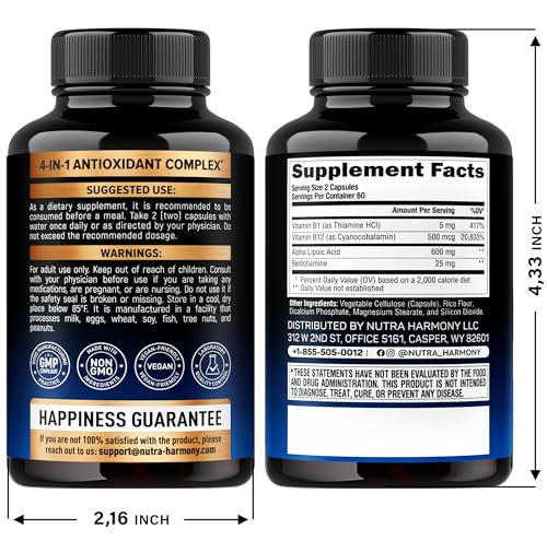 Cápsulas NUTRAHARMONY ácido alfa lipoico complejo B
