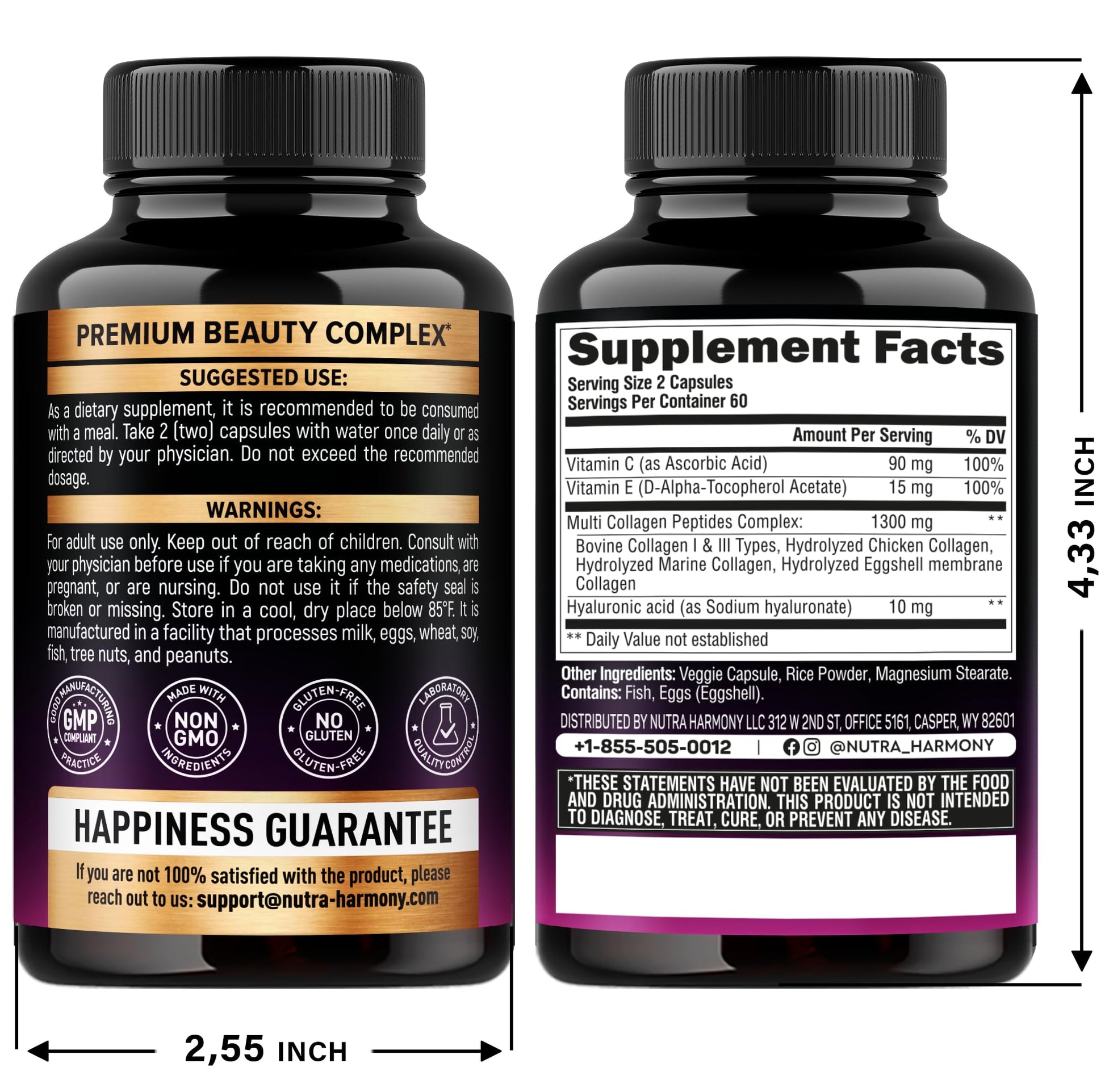 Cápsulas Nutraharmony péptidos de colágeno closeup