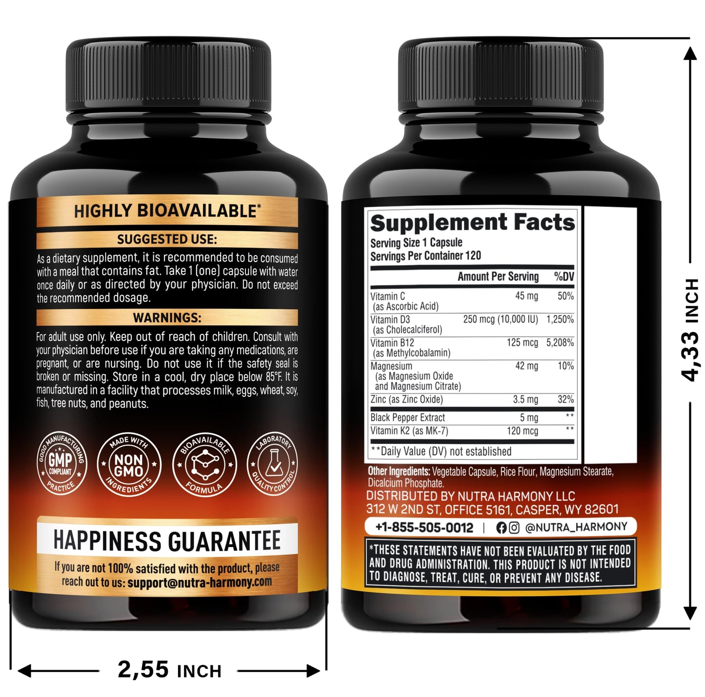 Cápsulas Nutraharmony Vitamina D3 K2 closeup