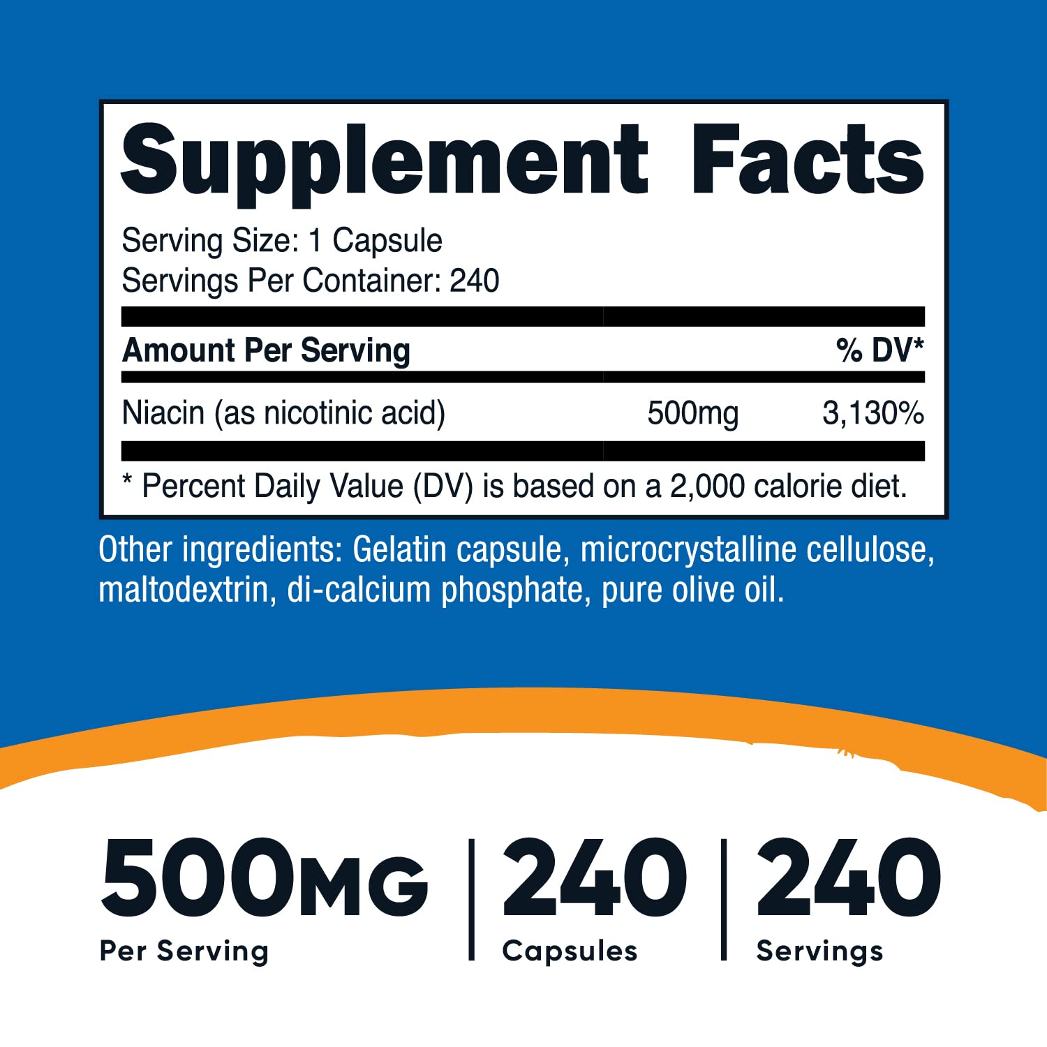 Cápsulas Nutricost Niacina vit b3 efecto flush