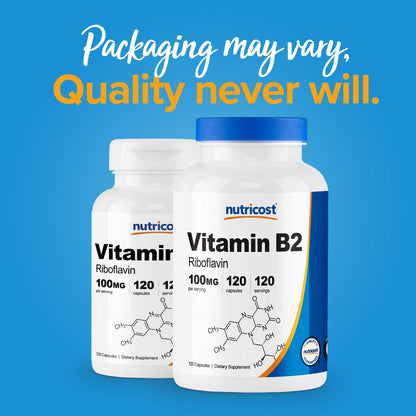 Cápsulas Nutricost vitamina B2 sin OMG y gluten