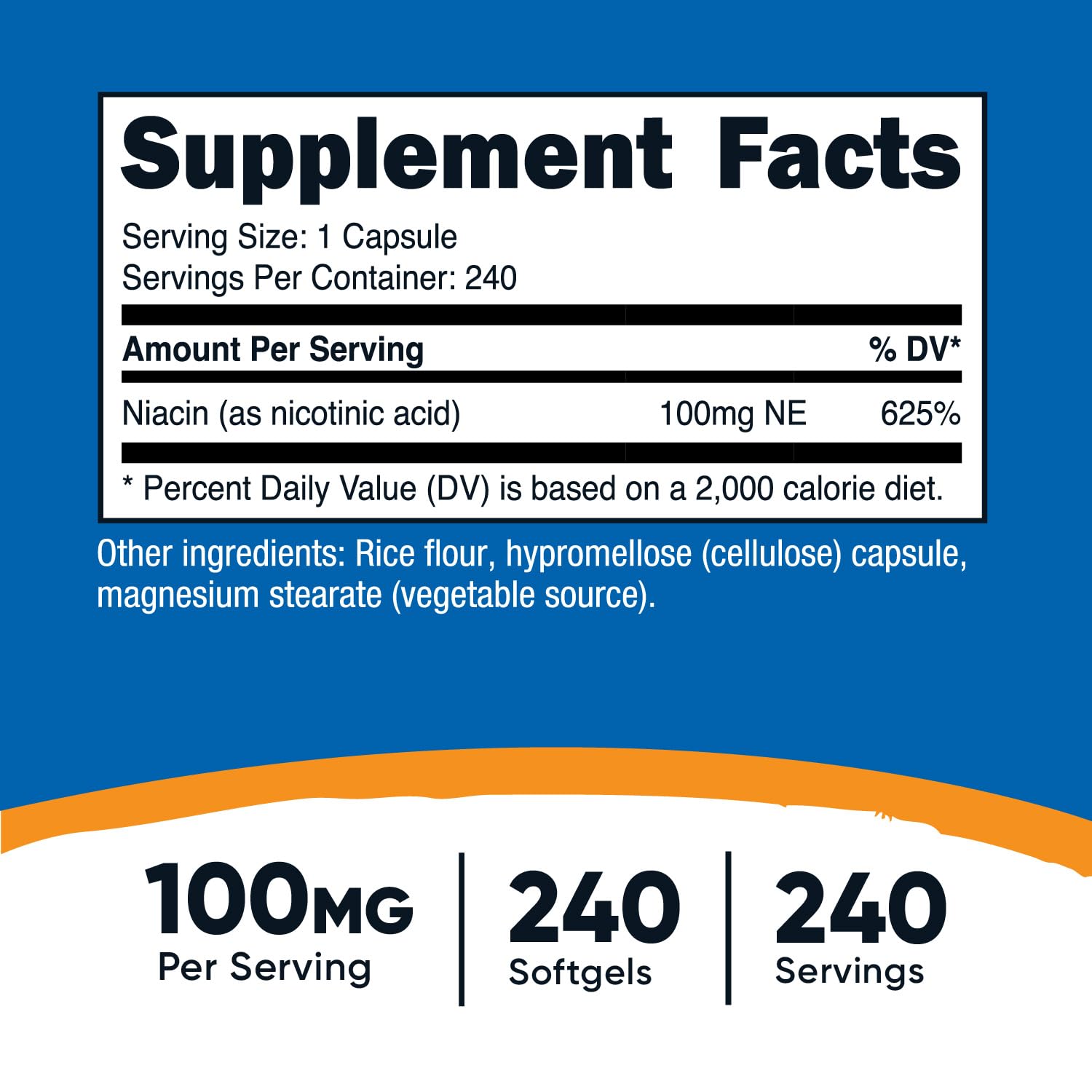 Capsulas Nutricost vitamina B3 liberación inmediata sin gluten