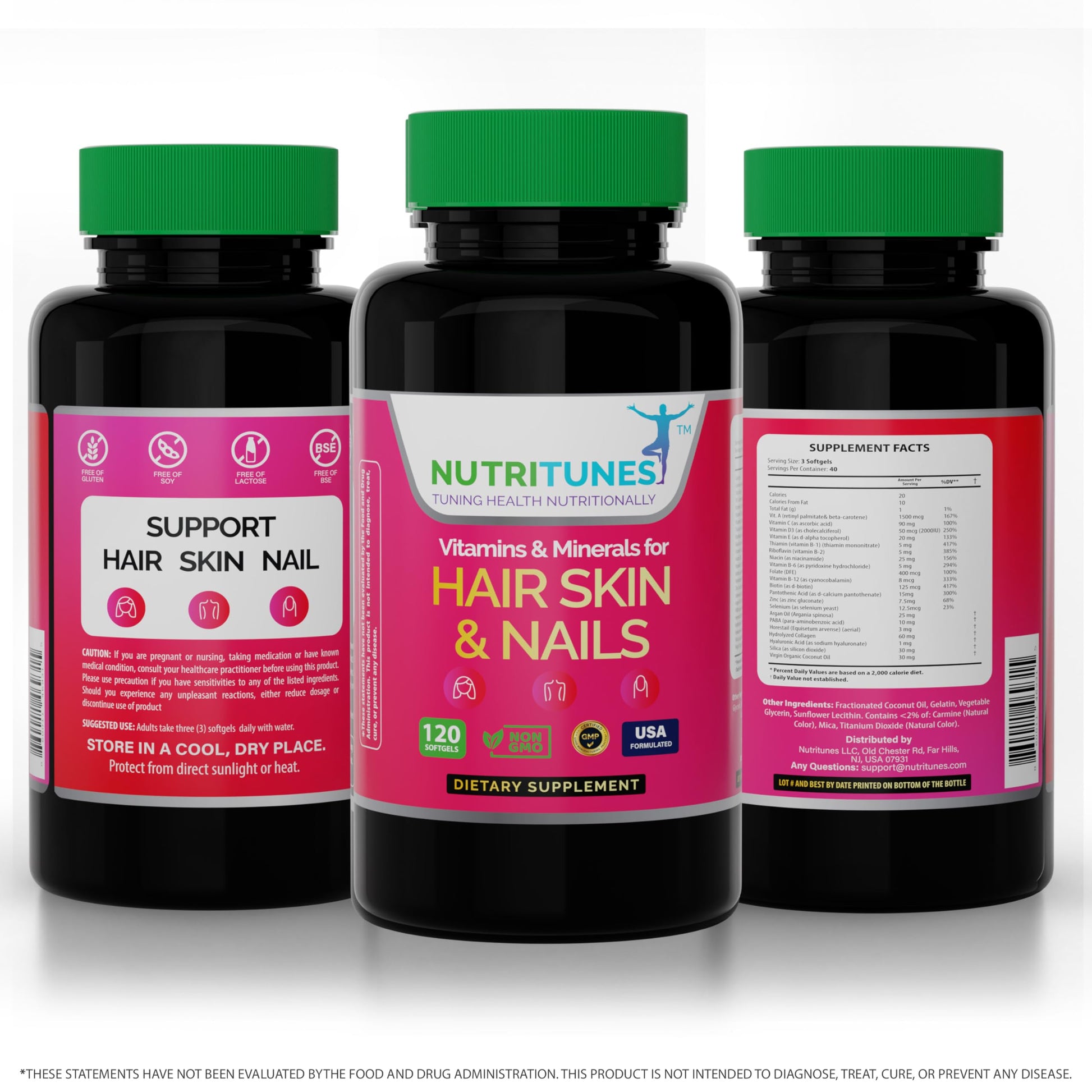 Cápsulas Nutritunes para vitaminas y minerales cabello piel